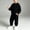 Black, variant on FSYBOA Boys Outfit Set Size 6 Long Sleeve, 2 Piece Crew Neck Pullover Sweatshirt & Jogger Pants Black