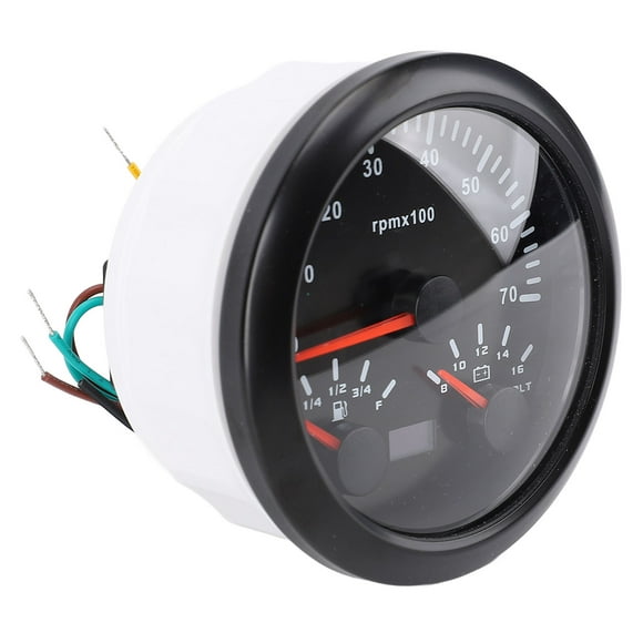 Gauge du compteur de vitesse du bateau, tachymètre 3-en-1 de 7000 tr / min, niveau de carburant, tension, 7 couleurs rétro-éclair