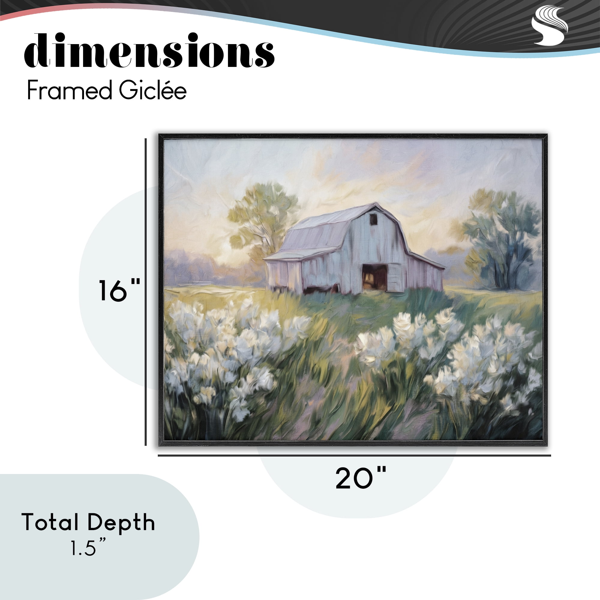 Stupell Industries Secluded Barn Landscape Black Framed Giclee Art, design by Kim Allen