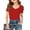 1-Red191, variant on Byoo Basic T-Shirt for Tween Girl Solid Basic Long Sleeve V-Neck Ribbed Casual T Shirt Kids Daily Tee Top