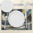 thumbnail image 3 of Ambesonne Navy Blue Place Mats Set of 4, Abstract Art Brushstroke, Standard Size, Orange Slate Blue and Grey, 3 of 5