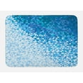 thumbnail image 1 of Modern Bath Mat, Geometrical Image with Mosaic Digital Vector Vivid Ombre Colored Image, Non-Slip Plush Mat Bathroom Kitchen Laundry Room Decor, 29.5 X 17.5 Inches, Dark Blue and White, Ambesonne, 1 of 2