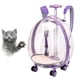 thumbnail image 1 of Maleta con ruedas para mascotas, varilla de tracción telescópica, cremalleras dobles, mochilas ventiladas para gatos, bolsa de transporte para gatos y Violeta Claro Fernando Caja de la carretilla, 1 of 8