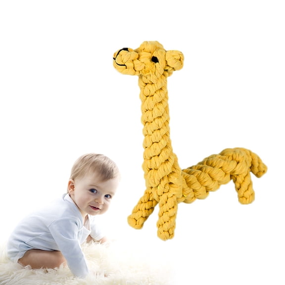 PBPBOX Durable Rope Toy Dog Toy Cotton Rope Giraffe Shape IQ Improvement 1Pcs