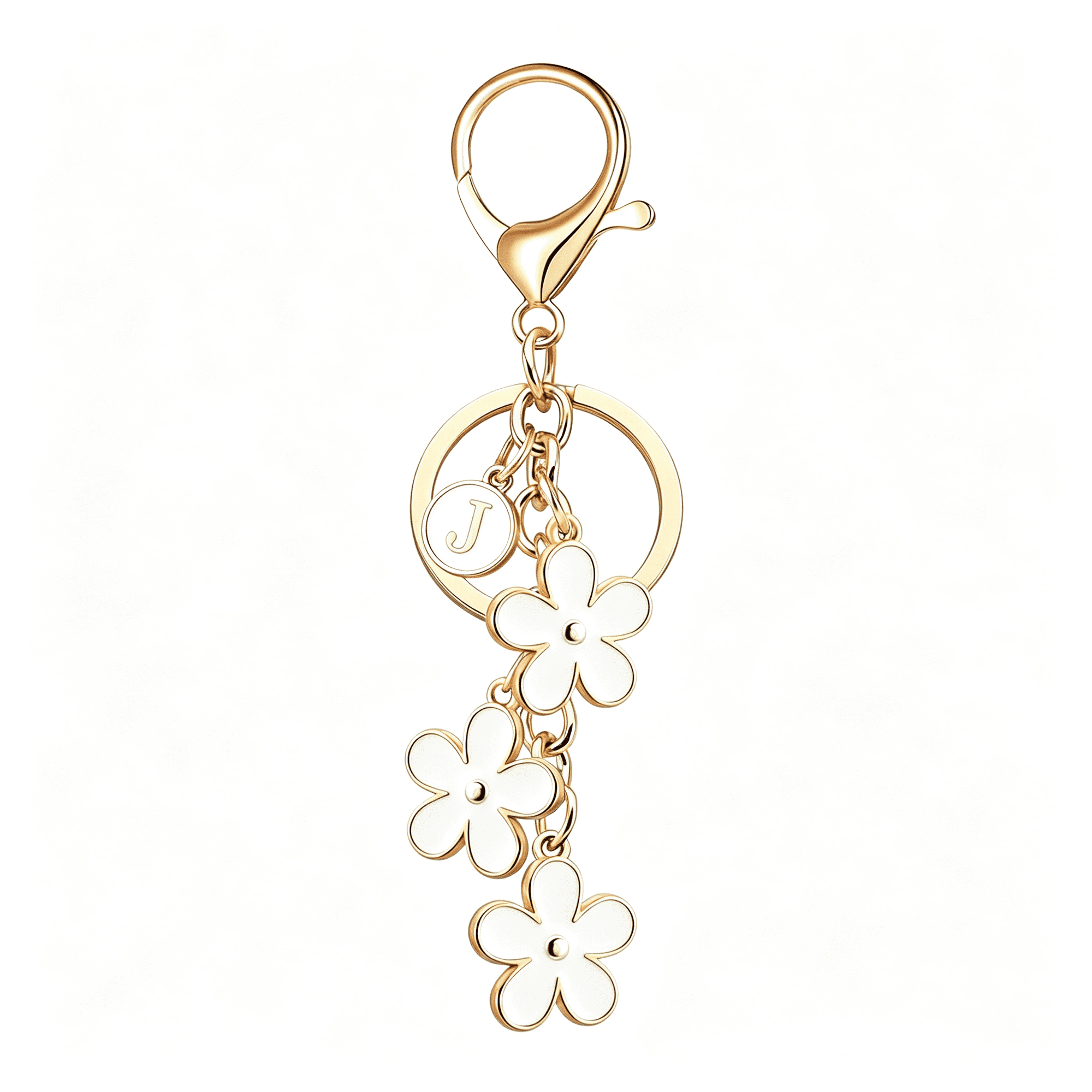 DESIGNICE Flower Initial Letter Keychain Bag Charms for Women | Cute Charms for Purse Girls Handbag Charms Keychain for Backpack Letter Keychain
