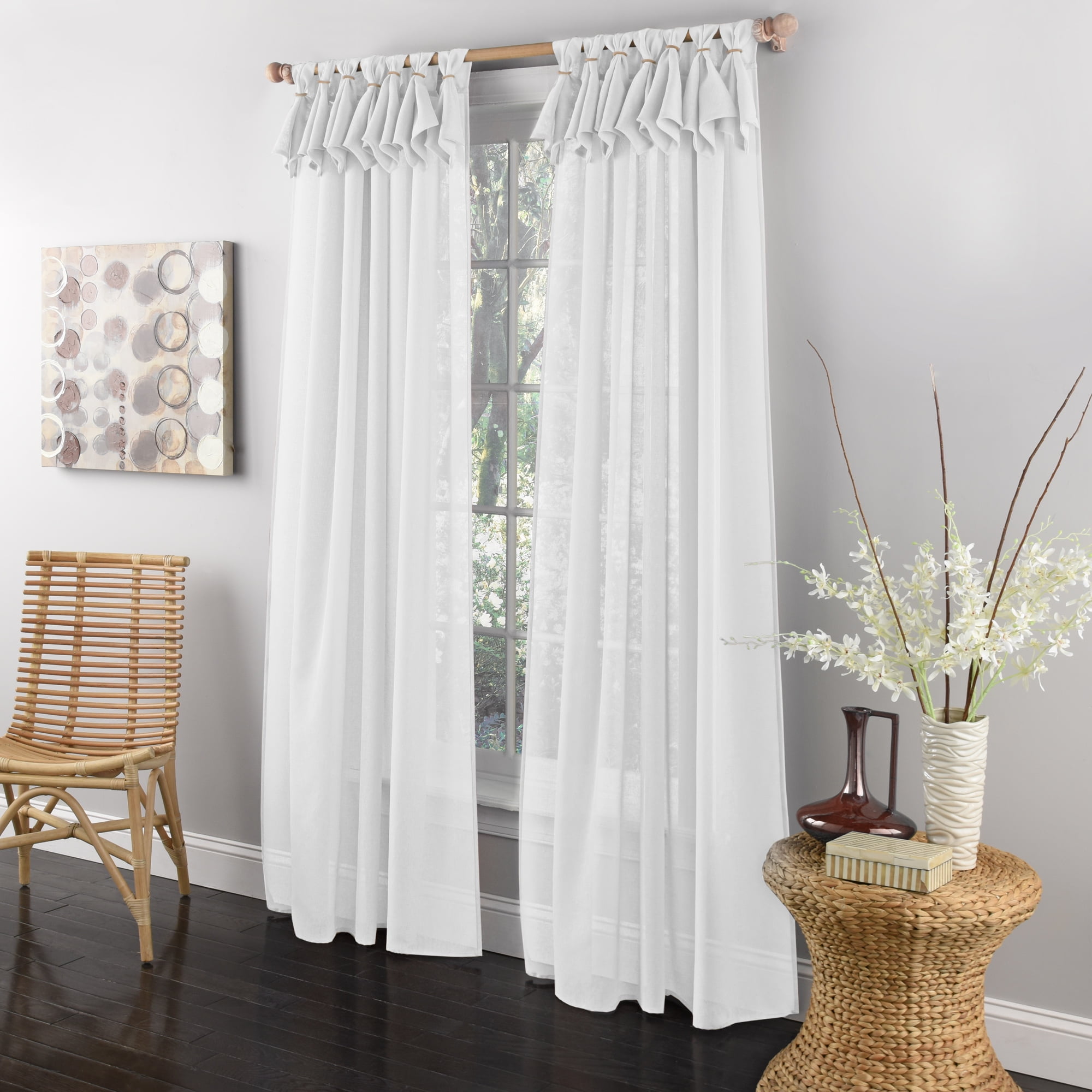 Breeze Semi Sheer Window Curtain Single Panel 84"x54"