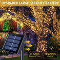 thumbnail image 2 of 2 Pack Green Lights Solar Powered  200 LED 75.5ft Each Solar String Lights Outdoor Waterproof  8 Modes Green Christmas Lights for Patio  Garden  Tree  Halloween Decorations, 2 of 16
