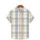 thumbnail image 2 of Camisas de Manga Larga de los Hombres Impresas de Manga Corta Top de la Camisa de Solapa, Moda Informal para el Ocio Y las Vacaciones, 2 of 9