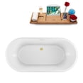 thumbnail image 3 of 59" Streamline N880PBR Soaking Freestanding Tub and Tray With Internal Drain in Polished Brass, 3 of 7