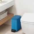 thumbnail image 2 of Cesun Bote De Basura Pequeño Para Baño Con Tapa, Pedal De Cierre Suave, Bote De Basura De Acero Inoxidable De 6 Litros/1,6 Galones Con Cubo Interior Extraíble, Acabado Antihuellas (Azul), 2 of 5