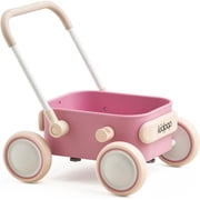 Kidpop Pula First Learner Baby Push Walker and Toddler Wagon with Wheels for Indoor Outdoor, 6 to 12 Months, Pink