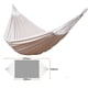 thumbnail image 1 of Hamaca columpio color beige, lona suave de tela de doble espesor de primera calidad, hamaca colgante de viaje portátil para acampar y al aire libre (grande, blanco), 1 of 4