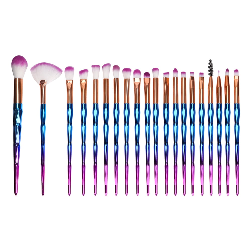 TKOOFN 20Pcs Diamond Makeup Brush Set Professional Foundation Blush