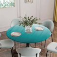thumbnail image 2 of Teal Ombre Fitted Tablecloth with Elastic Edged, Round Table Cloth for Dining Table, Contemporary Gradient Abstract Art Waterproof Oil Proof Table Cover for Indoor Outdoor 55"-60", 2 of 8