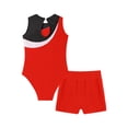 thumbnail image 6 of iiniim Loloda Kids Girls Sleeveless Shiny Diamond 2Pcs Gymnastics Leotard with Shorts Dancewear 6-16 Red 6, 6 of 7