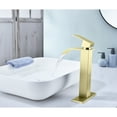 thumbnail image 2 of Single handle single hole waterfall spout bathroom vessel sink faucet with deck plate, 2 of 10