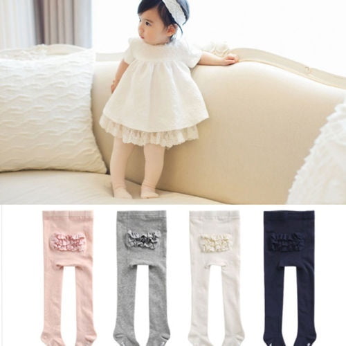 Girls Cotton Plain Toddler Baby Tights Newborn Heart Pantyhose 4 Style  Available 