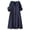 A-Navy, variant on Summer Dress for Women Plus Size Cotton Linen V-Neck Pockets Solid Puff Sleeve Knee-Length Dress