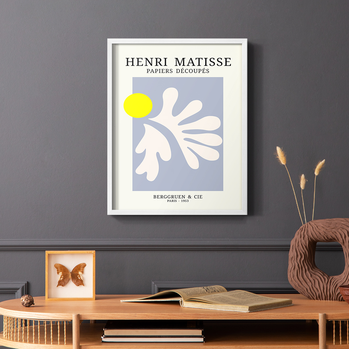 Matisse CDVIII in White Solid Wood Framed Print No Nail Hanging