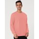 thumbnail image 3 of Sudadera de cuello redondo de color sólido de manga larga de ajuste regular básico informal para hombre Rosa claro M, 3 of 6