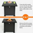 thumbnail image 6 of SEGMART 28'' Outdoor Gas Fire Pit Table, 40,000 BTU Propane Patio Heater with Lid and Lava Rocks, Propane Fire Pit Table with Auto-Ignition for Garden Patio Backyard Picnic, 6 of 9