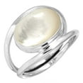 thumbnail image 1 of 925 Silver Ring For Women - Teens White Natural Mother Of Pearl Stone Silver Ring Size 9.5 April Birthstone Hand Made Silver Ring Size 9.5 Gift For Mom On Halloween 925 Gemstone Silver Jewelry, 1 of 5