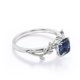 thumbnail image 3 of JeenMata Anillo de Compromiso Inspirado en la Naturaleza con Alejandrita de 1 Quilate Creada en Laboratorio con Corte en Forma de Cojín Engaste de 4 Puntas, Baño de Oro Blanco de 18 K sobre Plata, 3 of 6