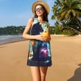 thumbnail image 3 of Lsque Cosmic Cat In Window Pattern Summer Dresses for Women – Sleeveless T-Shirt Swing Sundress, Perfect for the Beach and Casual Days, 3 of 7
