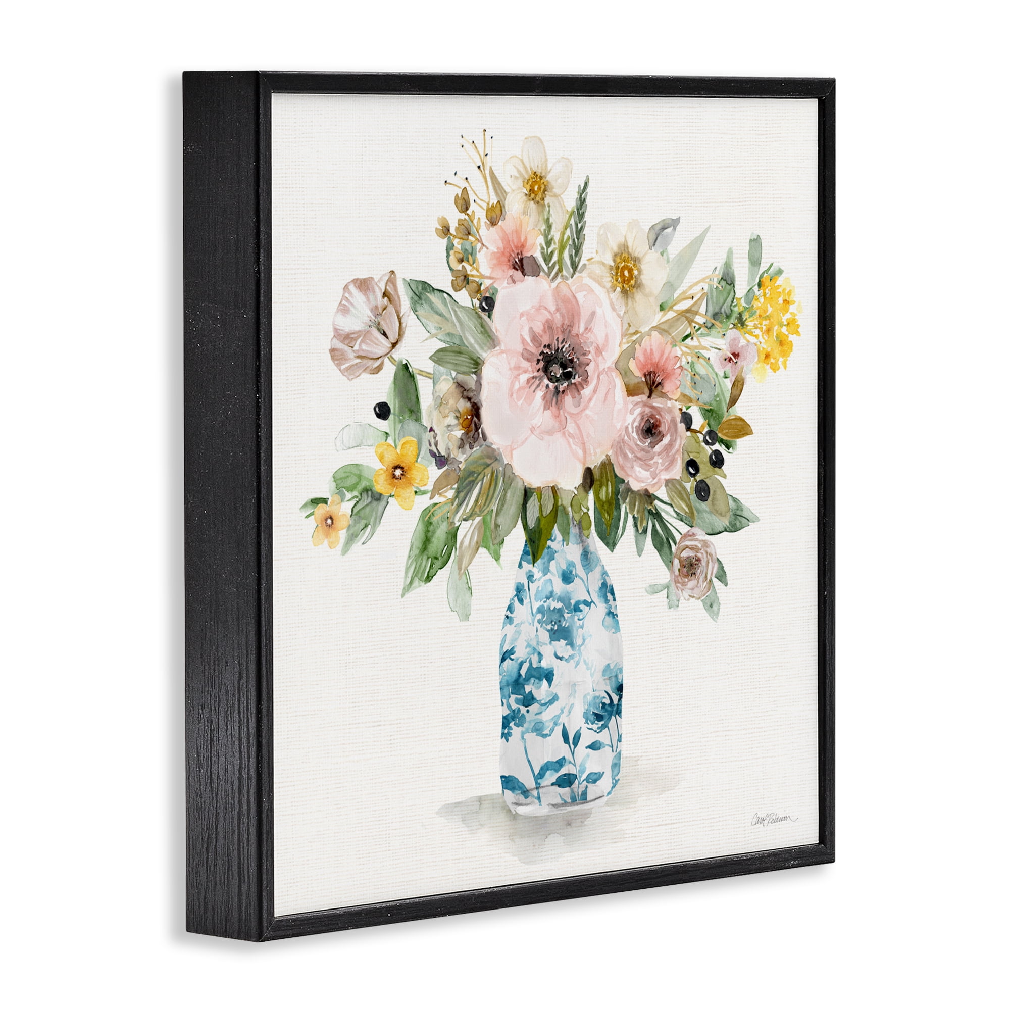Stupell Industries Summer Chinoiserie Assortment Black Framed Giclee Art, design by Carol Robinson