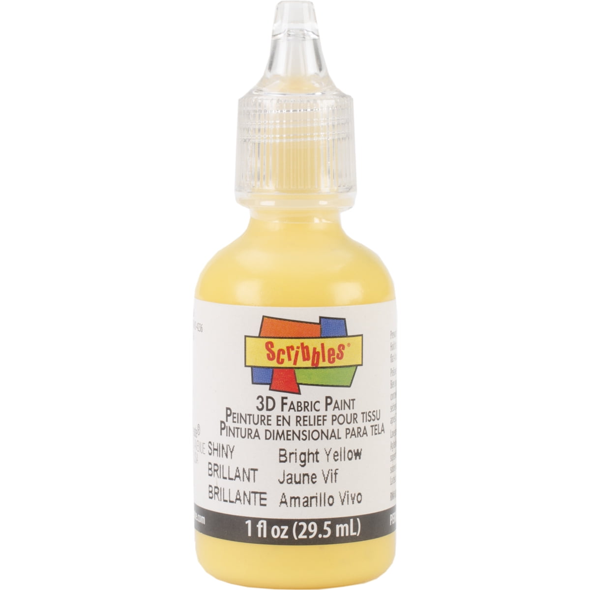 Scribbles 3D Fabric Paint 1oz-Shiny Bright Yellow -SC-1-112