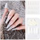 thumbnail image 1 of Uñas postizas a presión, regalo para mujer, 24 uñas postizas largas de cobertura completa, puntas de ataúd, manicura artística de bailarina, pegatinas para uñas., 1 of 2