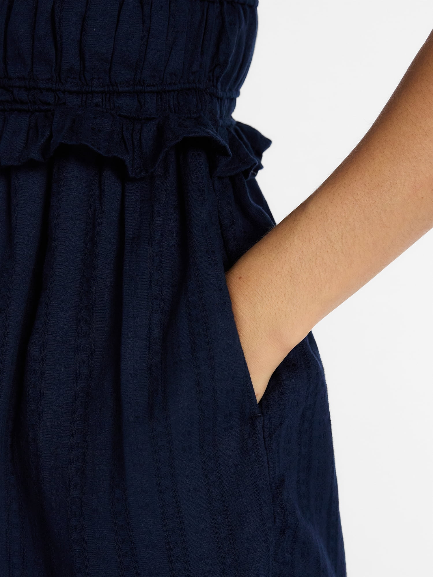 Time and Tru Women's Pipped Midi Dress, Sizes XS - XXXL