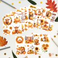 thumbnail image 3 of 12 hojas de pegatinas de transferencia con raspador, pegatinas rústicas de vaca, papel de ventana de transferencia de calabaza y girasol, 3 of 7