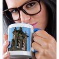 thumbnail image 2 of 3drose, Portugal, Guimaraes, Bell Tower, 11oz Two-tone Blue Mug, 2 of 6