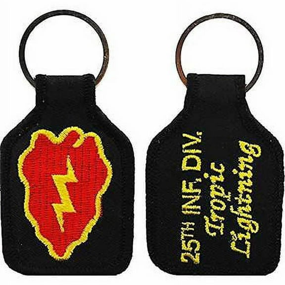 US ARMY 25TH INFANTRY DIVISION ID TROPIC LIGHTNING KEY CHAIN VETERAN STRYKER