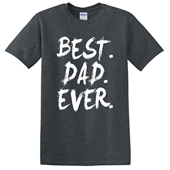 Graphic Novelty Father's Day T-Shirt Best Dad Ever Dark Heather XL