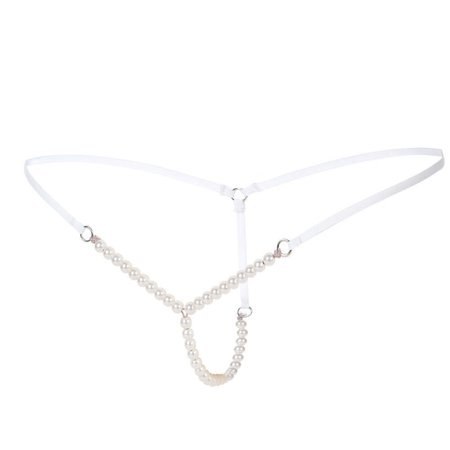 

Ykohkofe Sexy Women Pearl G-String And Thongs Solid Low Waist Underwear WH