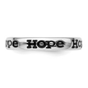 925 Sterling Silver Patterned Stackable Polished Enameled Hope Ring Size 6 Stackable Ring for Women