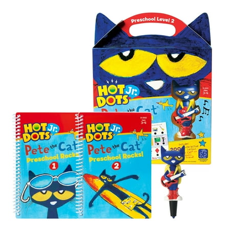 Educational Insights Hot Dots Jr. Math & Reading Preschool Workbook Set, Includes Interactive Pete the Cat Pen, Ages 3+