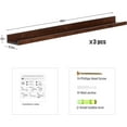 thumbnail image 3 of Floating Shelves Deep Walnut for Wall Long Picture Ledge Shelf 48 Inch Beige Photo Ledge Shelves with Lip Wall Bookshelf for Kids Bedroom Living Room Bathroom Kitchen Wooden Spice Rack Set of 3, 3 of 15