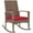 Wine Red, variant on Outsunny Outdoor PE Rattan Rocking Chair with Cushion Grey