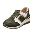 thumbnail image 5 of Wedges Fashion Sneakers for Women Fall Casual Color Block Outdoor Sports Low Top Walking Work Nurse Shoes, 5 of 6