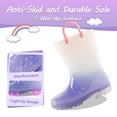 thumbnail image 4 of Girls Gradient Waterproof Light Up Rain Boots Kids Glitter Rain Boots with Easy on Handles, 4 of 7
