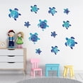 thumbnail image 3 of PENGXIANG Wall Decal Vinyl Sea Turtles Wall Sticker Decoration for Home Office Living Room Wall Bathroom Toilet, 12 Pack, Blue, 3 of 6