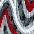 thumbnail image 7 of BizChair Area Rug Modern Contemporary Design 1107 Red Grey White Black (5 Feet 3 Inch X 7 Feet 3 Inch), 7 of 7