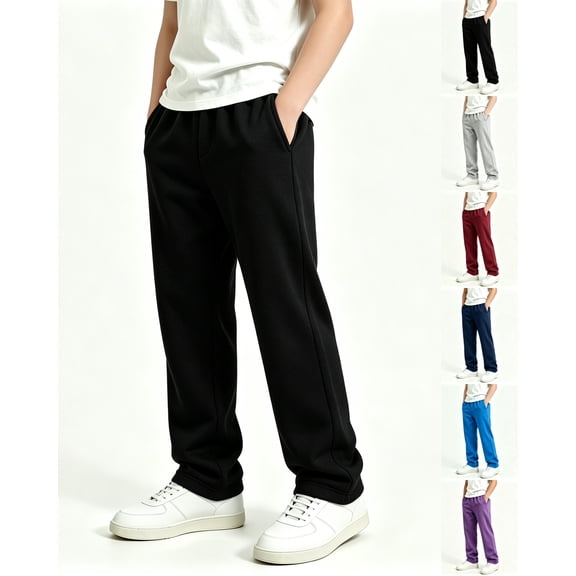 LONKITO Boys Sweatpants Size 9-10Years, Kids Boy Workout Jogger Athletic Pants with Pockets for Casual Daily Wear