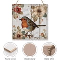 thumbnail image 3 of Robin Wooden Sign Robin Bird Hanging Wood Plaques Wildlife Robin Rustic Garden Kitchen Living Room Flower Shop Wall Decor Home Decorative Sign 12x12 Inch, 3 of 8