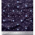 thumbnail image 1 of Soimoi Poly Georgette Fabric Moon & Galaxy Printed Fabric 1 Yard 52 Inch Wide, 1 of 5