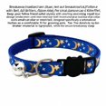 thumbnail image 3 of Breakaway Cat Collar with Bell, Adjustable Nylon Strap, Royal Blue with Gold Moon and Star Print, for Small Cats and Kittens, 3 of 3