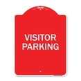 thumbnail image 1 of SignMission A-DES-RW-1824-23019 18 x 24 Po Signe de la Série Designer - Parking Réservé Signe Visiteur Parking&44; Rouge & Blanc, 1 of 1